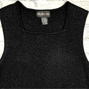 Style & Co Ribbed Sleeveless Sweater M